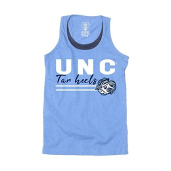 Girls Youth Wes & Willy Carolina Blue North Carolina Tar Heels Racerback Tank Top
