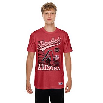 Men's New Era Red Arizona Diamondbacks Oversized Throwback Distressed T-Shirt