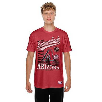 Men's New Era Red Arizona Diamondbacks Oversized Throwback Distressed T-Shirt