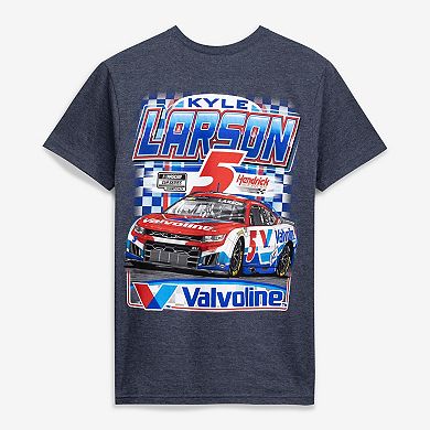 Men's Classic Ink Heather Navy Kyle Larson Valvoline T-Shirt