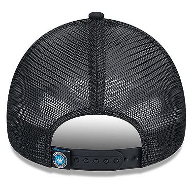 Women's New Era White/Black Charlotte FC Throwback A-Frame Trucker 9FORTY Snapback Hat
