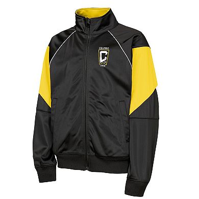 Youth Outerstuff Black/Yellow Columbus Crew Color Blocked Full-Zip Track Jacket