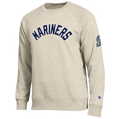 Men's Champion Oatmeal Seattle Mariners All-Star Soft Felt Sweatshirt