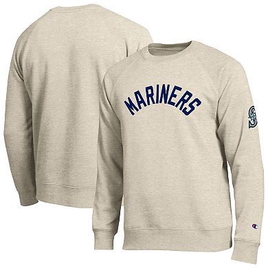 Men's Champion Oatmeal Seattle Mariners All-Star Soft Felt Sweatshirt