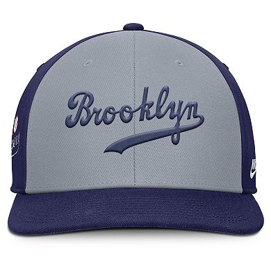Men's Nike Gray/Royal Brooklyn Dodgers Cooperstown Collection Pro Performance Snapback Hat