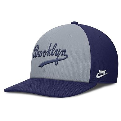Men's Nike Gray/Royal Brooklyn Dodgers Cooperstown Collection Pro Performance Snapback Hat