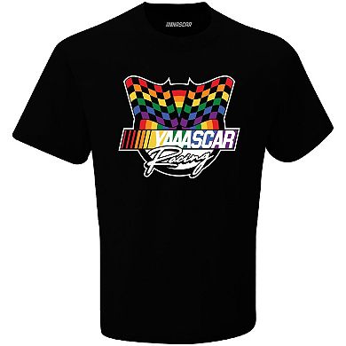 Men's Checkered Flag Black NASCAR YAAASCAR Pride T-Shirt