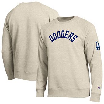 Men's Champion Oatmeal Los Angeles Dodgers All-Star Soft Felt Sweatshirt
