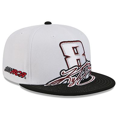 Men's New Era White/Black Kyle Busch 9FIFTY Snapback Hat