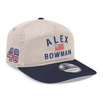 Men's New Era Khaki/Navy Alex Bowman Flag 19TWENTY Adjustable Hat