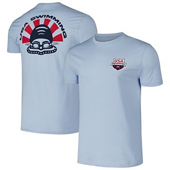 Unisex Flomotion Powder Blue USA Swimming Swimmer T-Shirt