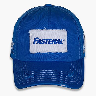 Men's Checkered Flag Sports Blue Chris Buescher Fastenal Vintage Patch Adjustable Hat