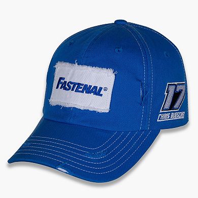 Men's Checkered Flag Sports Blue Chris Buescher Fastenal Vintage Patch Adjustable Hat