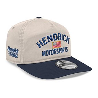 Men's New Era Khaki/Navy Hendrick Motorsports Flag 19TWENTY Adjustable Hat