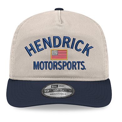 Men's New Era Khaki/Navy Hendrick Motorsports Flag 19TWENTY Adjustable Hat