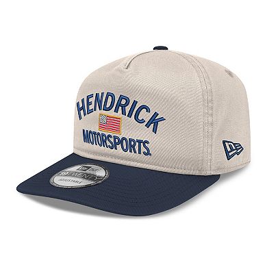 Men's New Era Khaki/Navy Hendrick Motorsports Flag 19TWENTY Adjustable Hat