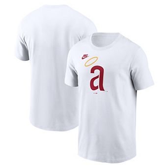 Men's Nike White California Angels Cooperstown Collection Logo T-Shirt
