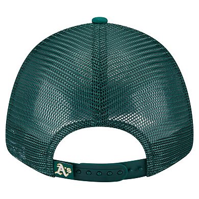 Toddler New Era White/Green Athletics Painted A-Frame 9FORTY Trucker Adjustable Hat
