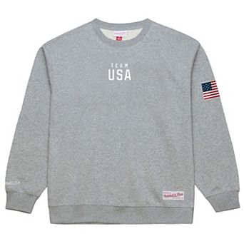 Men's Mitchell & Ness Gray Team USA Coach Snoop Sweatshirt