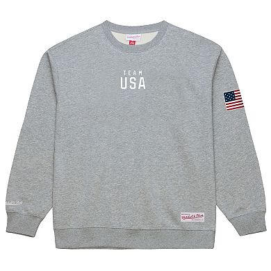 Men's Mitchell & Ness Gray Team USA Coach Snoop Sweatshirt