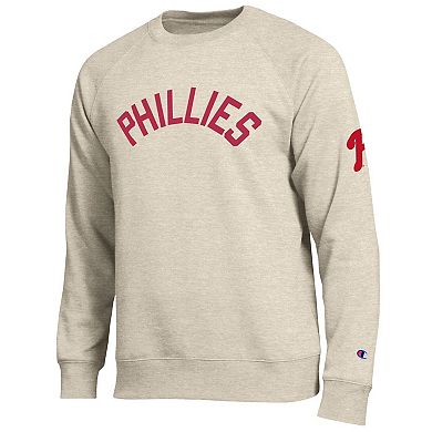 Men's Champion Oatmeal Philadelphia Phillies All-Star Soft Felt Sweatshirt