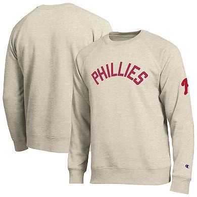 Men's Champion Oatmeal Philadelphia Phillies All-Star Soft Felt Sweatshirt
