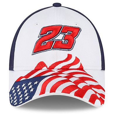 Men's New Era White/Blue Bubba Wallace 9FORTY Americana Snapback Adjustable Hat