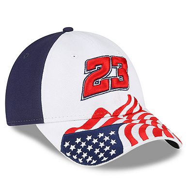 Men's New Era White/Blue Bubba Wallace 9FORTY Americana Snapback Adjustable Hat