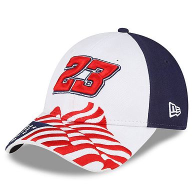 Men's New Era White/Blue Bubba Wallace 9FORTY Americana Snapback Adjustable Hat