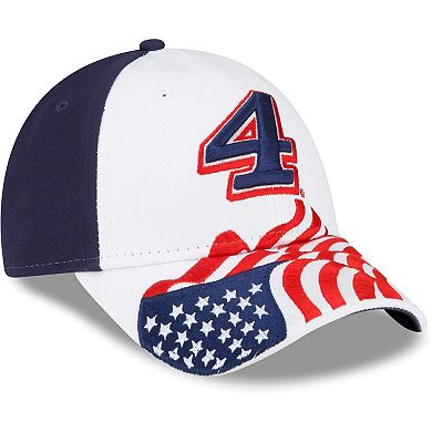 Men's New Era White/Blue Kevin Harvick 9FORTY Americana Snapback Adjustable Hat