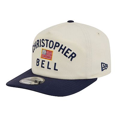 Men's New Era Cream/Navy Christopher Bell Flag 19TWENTY Adjustable Hat
