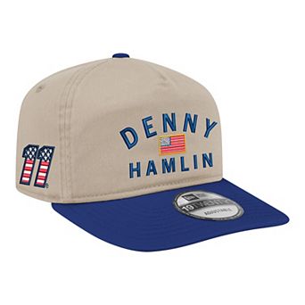 Men's New Era Khaki/Navy Denny Hamlin Flag 19TWENTY Adjustable Hat