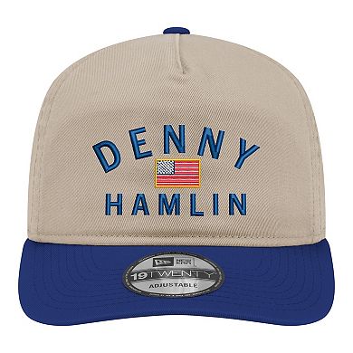 Men's New Era Khaki/Navy Denny Hamlin Flag 19TWENTY Adjustable Hat