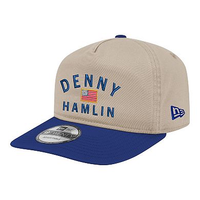 Men's New Era Khaki/Navy Denny Hamlin Flag 19TWENTY Adjustable Hat