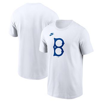 Men's Nike White Brooklyn Dodgers Cooperstown Collection Logo T-Shirt