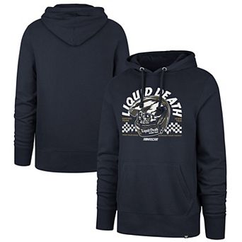 Men's '47 Navy NASCAR Liquid Death Imprint Headline Pullover Hoodie