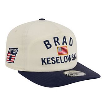 Men's New Era Cream/Navy Brad Keselowski Flag 19TWENTY Adjustable Hat