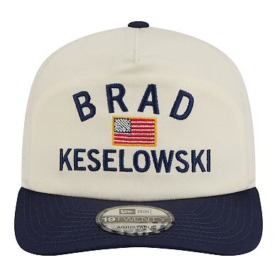 Men's New Era Cream/Navy Brad Keselowski Flag 19TWENTY Adjustable Hat