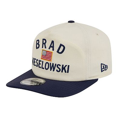 Men's New Era Cream/Navy Brad Keselowski Flag 19TWENTY Adjustable Hat