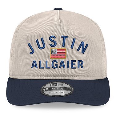 Men's New Era Khaki/Navy Justin Allgaier Flag 19TWENTY Adjustable Hat