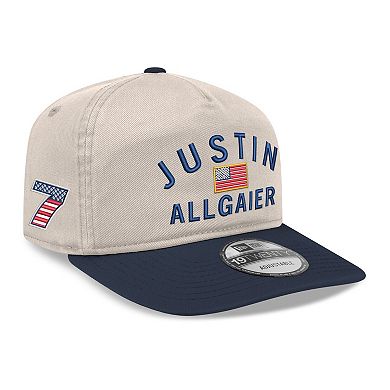 Men's New Era Khaki/Navy Justin Allgaier Flag 19TWENTY Adjustable Hat