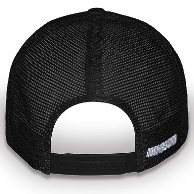 Unisex Checkered Flag Sports Black Brad Keselowski BuildSubmarines.com Flame Trucker Adjustable Hat