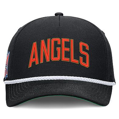 Men's Nike Black California Angels Cooperstown Collection Rise Adjustable Hat
