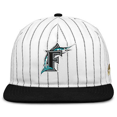 Men's Nike White/Black Florida Marlins Cooperstown Collection Pro Adjustable Hat