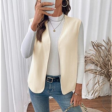 Women's Soft Sleeveless Vest Sleeveless Open Front V-Neck Casual Office Layering Top