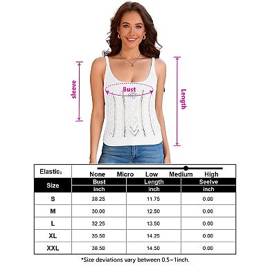 Women Casual Camisole Crochet Knit Tank Top