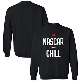 Men's Checkered Flag Sports Black NASCAR and Chill Pullover Sweatshirt