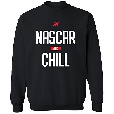 Men's Checkered Flag Sports Black NASCAR and Chill Pullover Sweatshirt