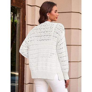 Women Long Sleeve Knit Button Down Cardigan