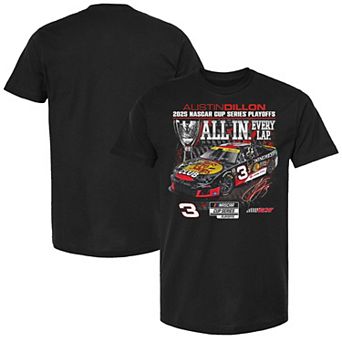 Men's Checkered Flag Sports Black Austin Dillon 2025 NASCAR Cup Series Playoffs Bass Pro Shops T-Shirt